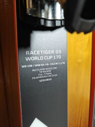 NOVÉ LYŽE VOLKL RACETIGER GS WORLDCUP JR FIS 170CM --MODEL 2024--